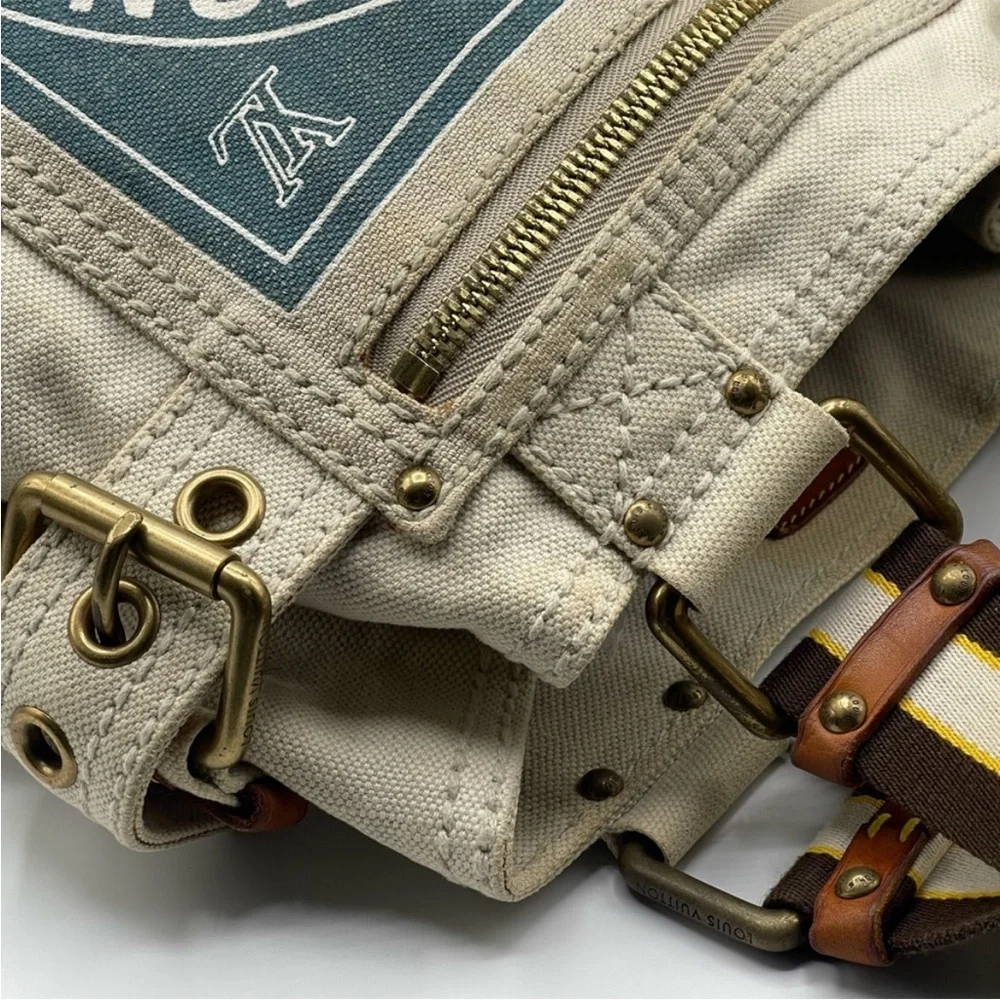 Louis Vuitton Globe Shopper Cruise Tote Bag Canvas Blue - Picture 8 of 16